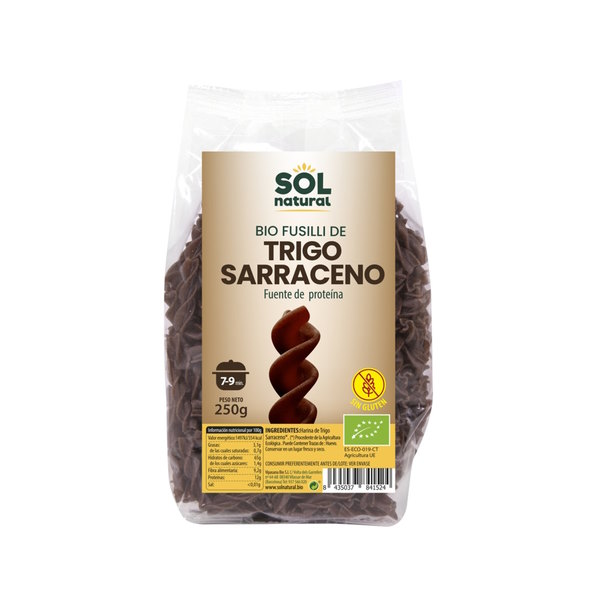 Fusilli de Trigo Sarraceno Sin Gluten Bio 250g - Sol natural