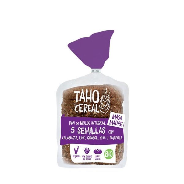 Pan de Molde Integral 5 semillas con masa madre Bio 400g - Taho Cereal
